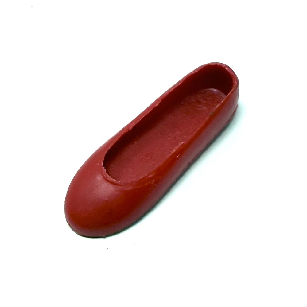 Barbie Vintage Red Plastic Doll Shoe Single Replacement Ballet Flat Taiwan 1960s